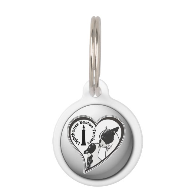 Médaillon Pour Animaux Tag Phare Boston Terriers (Devant)