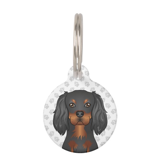 Médaillon Pour Animaux Tan et noir Cavalier King Charles Spaniel Head (Devant)