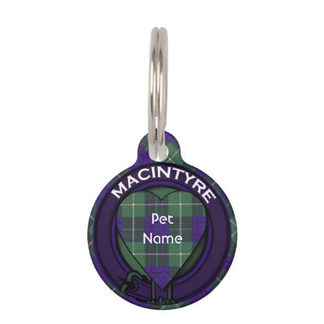 Médaillon Pour Animaux Tartan d'écossais de plaid de clan de Macintyre (Devant)
