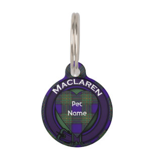 Médaillon Pour Animaux Tartan d'écossais de plaid de clan de Maclaren