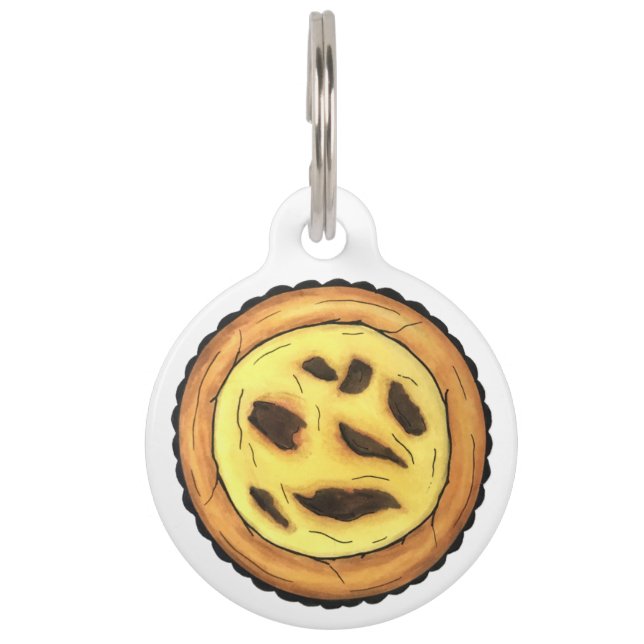 Médaillon Pour Animaux Tarte à l'oeuf de garde portugaise Pastel Pastéis  (Devant)