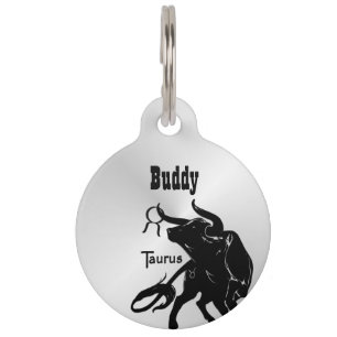 Médaillon Pour Animaux Taureau puissant le zodiaque de Taureau