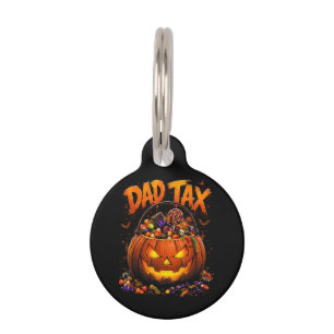 Médaillon Pour Animaux Taxe Papa Drôle Halloween Citrouille
