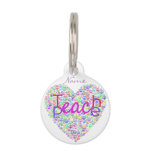 Médaillon Pour Animaux Teach Peace Heart Thunder_Cove