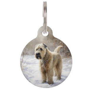 Médaillon Pour Animaux Tenter Wheaten Laissez Tomber la Neige Noël