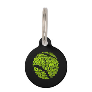 Médaillon Pour Animaux Termes de tennis Joueur de tennis Jouant avec une 