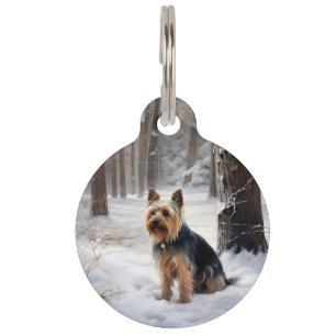 Médaillon Pour Animaux Terrier Australien Silky Laissez Tomber la Neige N