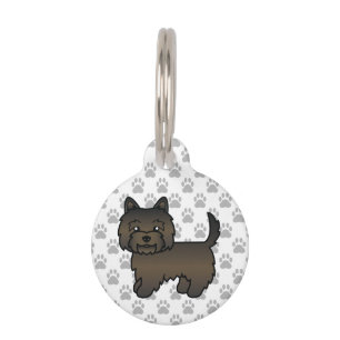Médaillon Pour Animaux Térrier Cairn Bringé Foncé Chien Mignon & Infos su