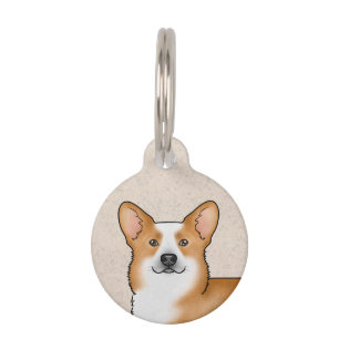 Médaillon Pour Animaux Tête d'art pour animal de compagnie Corgi Gallois