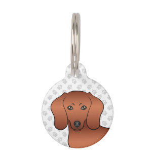 Médaillon Pour Animaux Tête de chien cartoon mignon teckel à poil court r