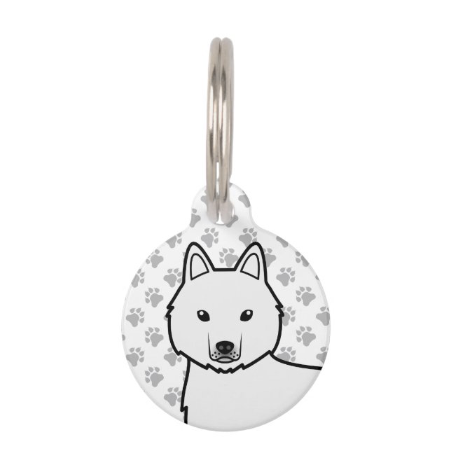 Médaillon Pour Animaux Tête de chien de caricature blanche Husky Sibérie (Devant)
