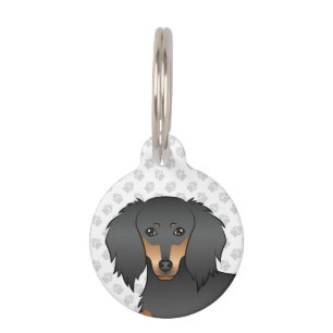 Médaillon Pour Animaux Tête de chien de dessin animé Dachshund à poil lon