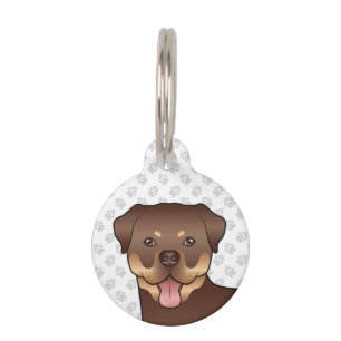 Médaillon Pour Animaux Tête de chien de dessin animé mignon rottweiler ro
