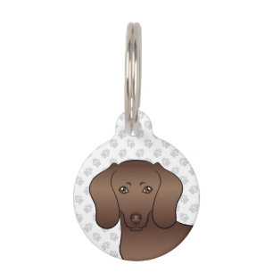Médaillon Pour Animaux Tête de chien de dessin animé teckel à poil court