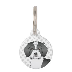 Médaillon Pour Animaux Tête de chien Mini Goldendoodle Parti-color noir