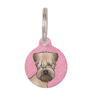 Médaillon Pour Animaux Tête de Terrier Irlandais à poil doux sur coeurs r