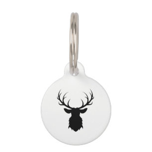 Médaillon Pour Animaux Tête noire de cerfs communs avec la silhouette