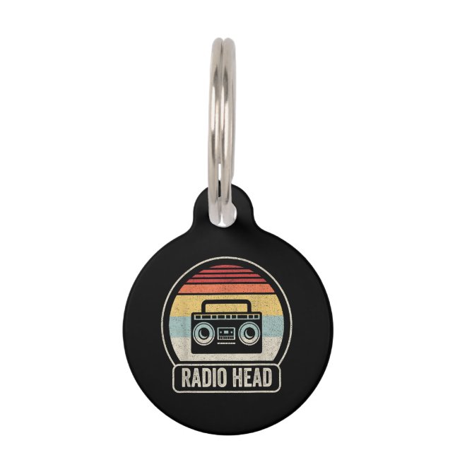 Médaillon Pour Animaux Tête radio Vintage (Devant)
