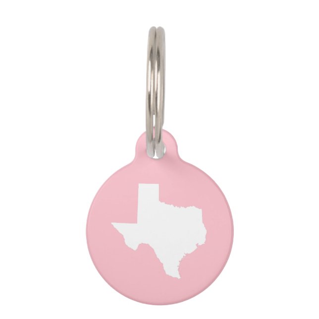 Médaillon Pour Animaux Texas rose et blanc (Devant)