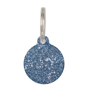 Médaillon Pour Animaux Texture de paillettes bleues fausses et informatio