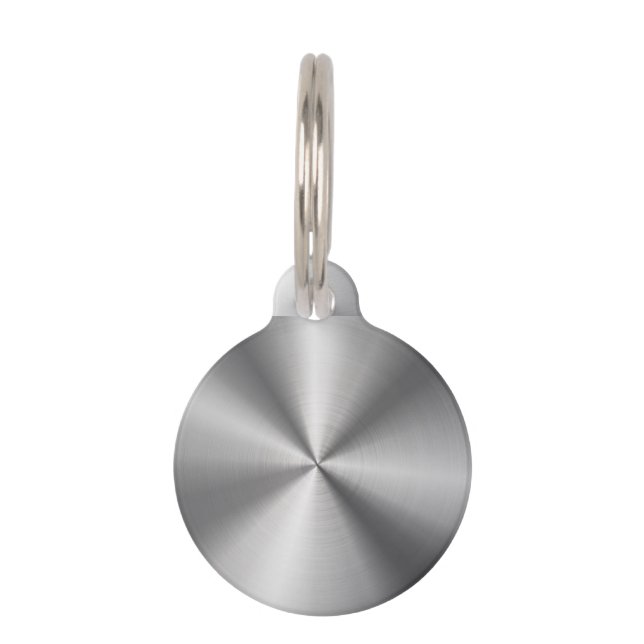 Médaillon Pour Animaux Texture radiale métallique personnalisée (Dos)