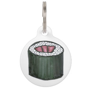 Médaillon Pour Animaux Thon épicé Sushi Roll Foin Japonais Nourriture Poi