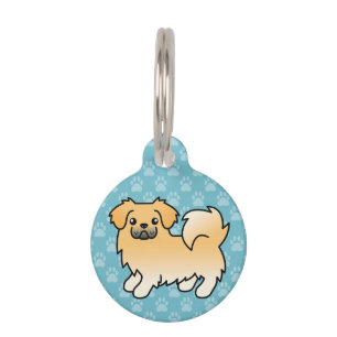 Médaillon Pour Animaux Tibétain Spaniel Cartoon Chien Fawn