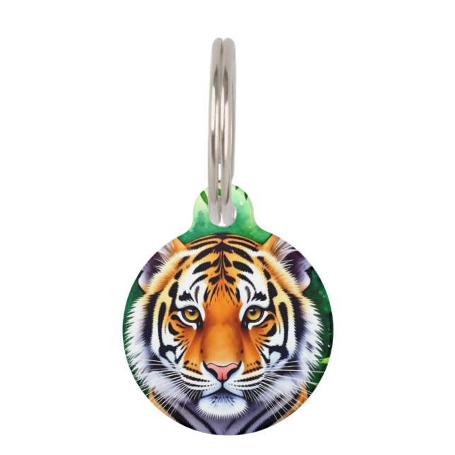 Médaillon Pour Animaux Tigreau botanique audacieux  (Devant)