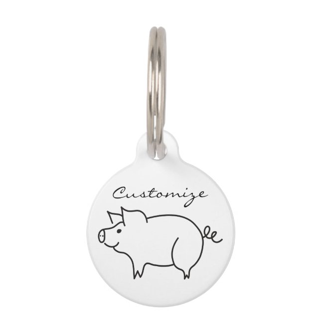 Médaillon Pour Animaux Tonnerre d'animal de porc (Devant)