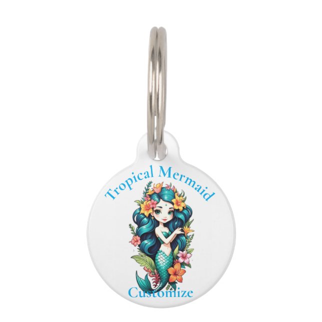 Médaillon Pour Animaux Tonnerre de sirène tropicale (Devant)