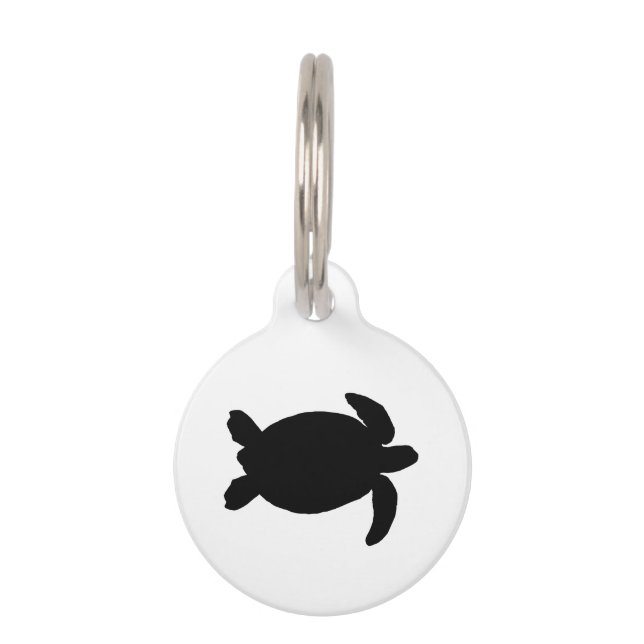 Médaillon Pour Animaux Tortue de mer noire (Devant)