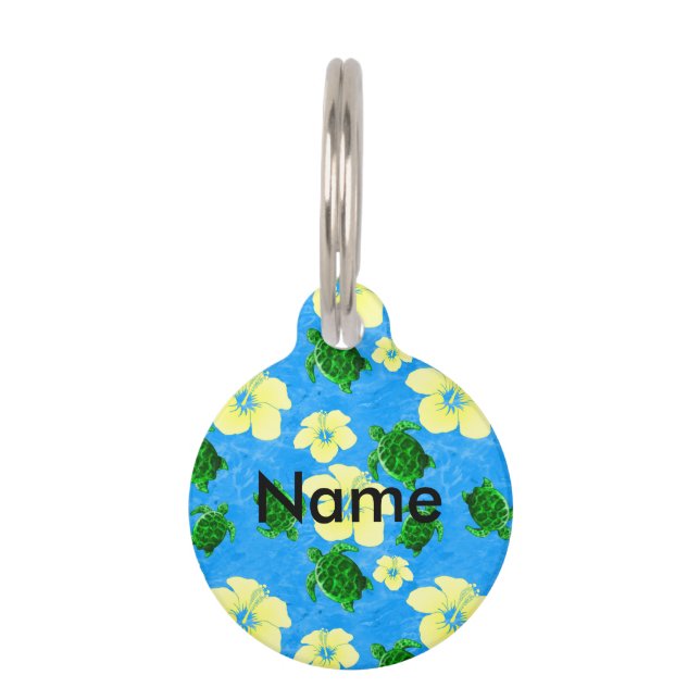 Médaillon Pour Animaux Tortue de mer verte hawaïenne (Devant)