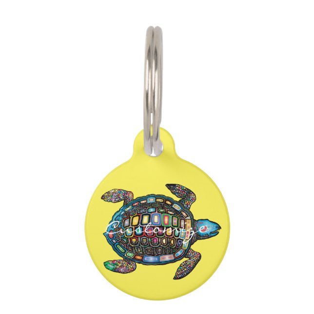 Médaillon Pour Animaux Tortues de mer Thunder_Cove (Dos)