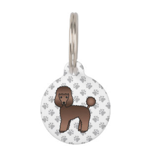 Médaillon Pour Animaux Toulouse Caniche Jouet Brun Chien de Dessin Animé 