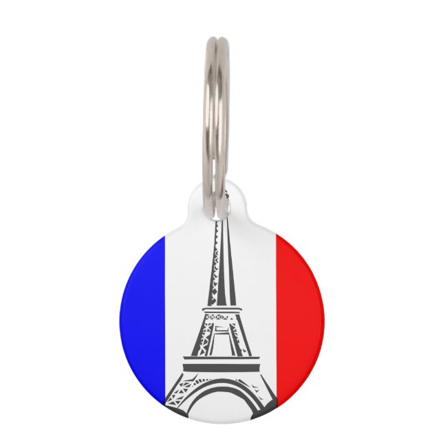 Médaillon Pour Animaux Tour Eiffel France (Devant)