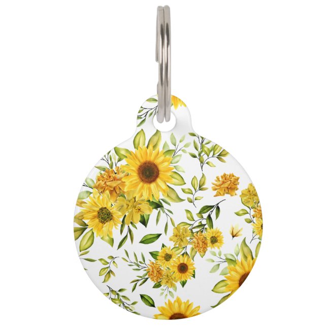 Médaillon Pour Animaux Tournesol 8 (Devant)