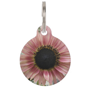 Médaillon Pour Animaux Tournesol rose pâle Personnalisé