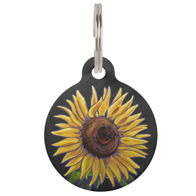 Médaillon Pour Animaux Tournesols (Devant)
