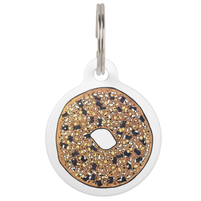 Médaillon Pour Animaux Tout Pavot Sésame Graine Bagel Petit déjeuner (Devant)