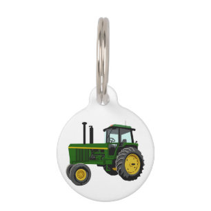 Médaillon Pour Animaux Tracteur vert