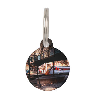 Médaillon Pour Animaux Train rouge et blanc