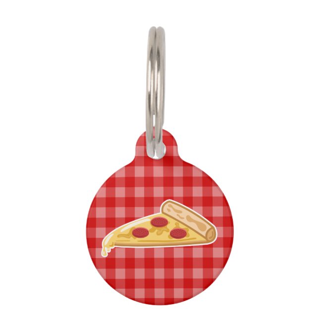 Médaillon Pour Animaux Tranche de pizza dessin animé (Devant)