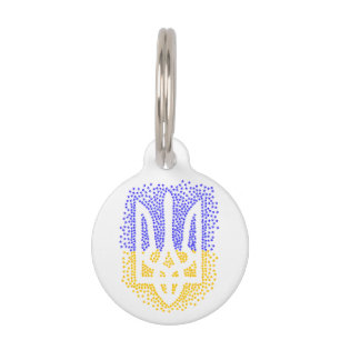 Médaillon Pour Animaux Trident heraldique ukrainien tryzub étoiles disper