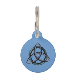 Médaillon Pour Animaux Triquetra (bleu)