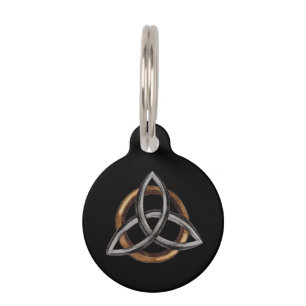 Médaillon Pour Animaux Triquetra (Brown/Argent)