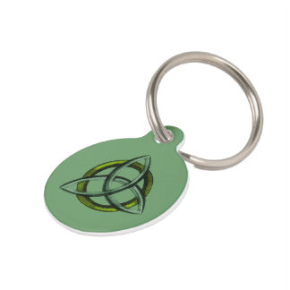 Médaillon Pour Animaux Triquetra (vert)