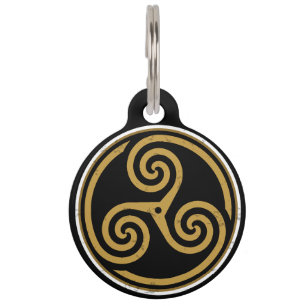 MÉDAILLON POUR ANIMAUX TRISKELION TRIPLE CELTIC SPIRAL