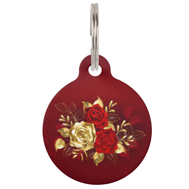 Médaillon Pour Animaux Trois Roses de bijoux (Devant)