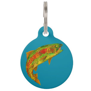 Médaillon Pour Animaux Truite arc-en-ciel de feuilles d'Aspen 5