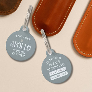 Médaillon Pour Animaux Typographie de nom de compagnie à arc personnalisé